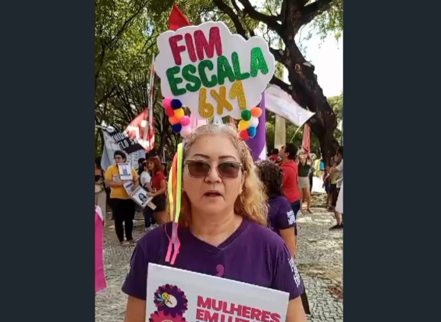 Trabalhadoras protestam na Praça da Bandeira contra desigualdade e jornada 6x1