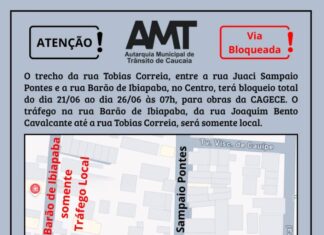 Bloqueio de vias no Centro de Caucaia começou nesta sexta-feira (21); confira as rotas afetadas