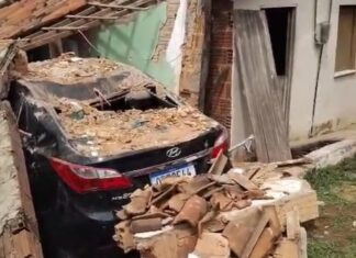 Carro desgovernado invade residência em Ipu e deixa duas pessoas feridas; uma em estado grave