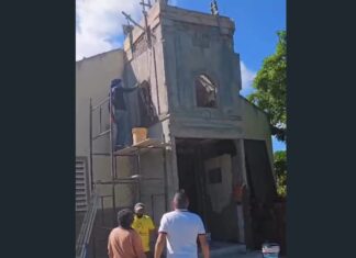 Presidente da Câmara de Caucaia, Dr. Tanilo Menezes, visita obra de reforma da Igreja São Francisco no Palmirim