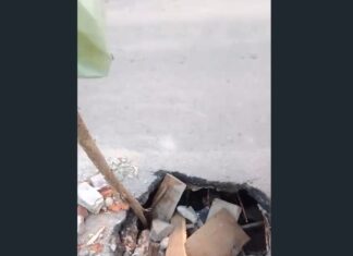 Cratera em frente ao hospital municipal expõe abandono e descaso em Caucaia