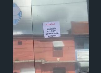 Placa polêmica em academia do Conjunto Ceará repercute nas redes sociais: “Proibido colocar comida para cachorro”