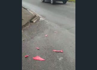 Colisão entre Hilux e motocicleta é registrada no bairro Marechal Rondon, em Caucaia