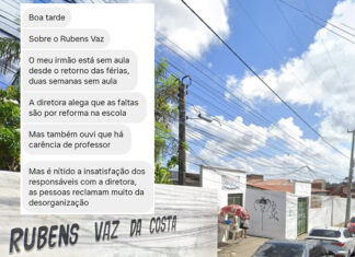 Pais denunciam que Escola Rubens Vaz, no Marechal Rondon, segue sem retorno das aulas em Caucaia