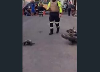 Acidente entre carro e moto deixa feridos no Centro de Pacajus