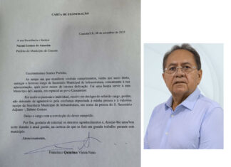 Mais um secretário pede exoneração no governo Naumi Amorim em Caucaia