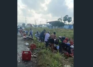 Caminhão da Coca-Cola tomba na BR-020 e carga é saqueada em Caucaia
