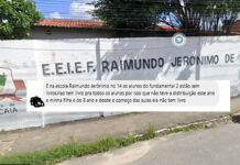 Alunos do 8º ano da Escola Raimundo Jerônimo de Sousa seguem sem livros a dois meses do fim do ano letivo em Caucaia; descaso da gestão Naumi Amorim revolta pais