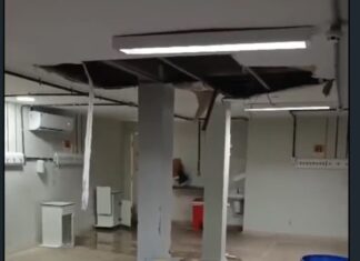 Parte do teto desaba em ala do Frotinha de Messejana e gera susto entre pacientes