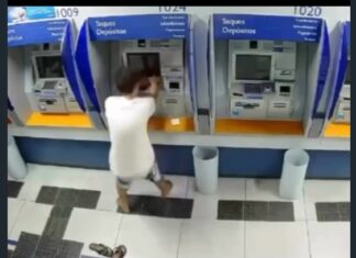 Jovem invade agência da Caixa e destrói caixa eletrônico em Carangola; suspeito é detido pela PM