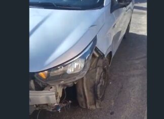 Colisão entre moto e carro é registrada no bairro Marechal Rondon, em Caucaia, durante feriado de Natal