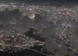 Piloto registra do alto a virada de 2026 em Fortaleza durante queima de fogos