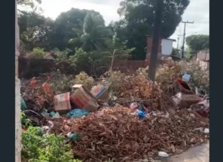 Moradores denunciam acúmulo de lixo e abandono em rua do bairro Guaié, em Caucaia