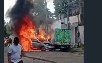 Grave acidente provoca incêndio em veículos e assusta moradores no bairro Montese