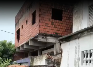 Árvore cai sobre muro de residência e assusta moradores no bairro Monte Castelo, em Fortaleza