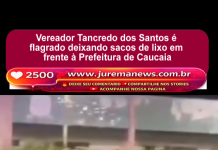 Vereador Tancredo dos Santos é flagrado deixando sacos de lixo em frente à Prefeitura de Caucaia