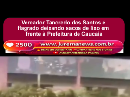 Vereador Tancredo dos Santos é flagrado deixando sacos de lixo em frente à Prefeitura de Caucaia