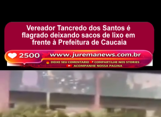 Vereador Tancredo dos Santos é flagrado deixando sacos de lixo em frente à Prefeitura de Caucaia