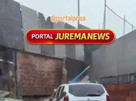 Chuva intensa provoca desabamento de obra e danos a veículos em Jericoacoara