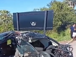 Policial militar morre após grave acidente entre moto e carro na BR-020, em Caucaia