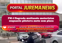PM é flagrado multando motoristas enquanto pilotava moto sem placa