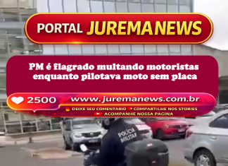 PM é flagrado multando motoristas enquanto pilotava moto sem placa