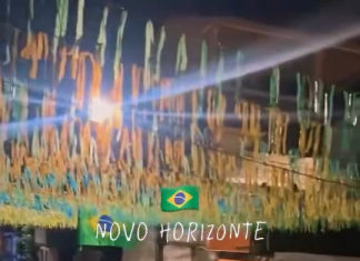 Marechal Rondon entra no clima da Copa e moradores transformam avenida em corredor verde e amarelo