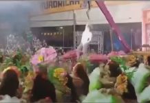 Rainha de quadrilha junina cai de grua durante apresentação em Recife e assusta público