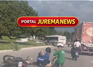 Motociclista fica ferido em acidente na BR-222, em Caucaia