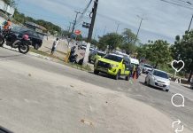 Acidente entre motocicleta e carro é registrado no cruzamento da Avenida Dom Almeida Lustosa com a BR-222, em Caucaia Acidente entre motocicleta e carro é registrado no cruzamento da Avenida Dom Almeida Lustosa com a BR-222, em Caucaia