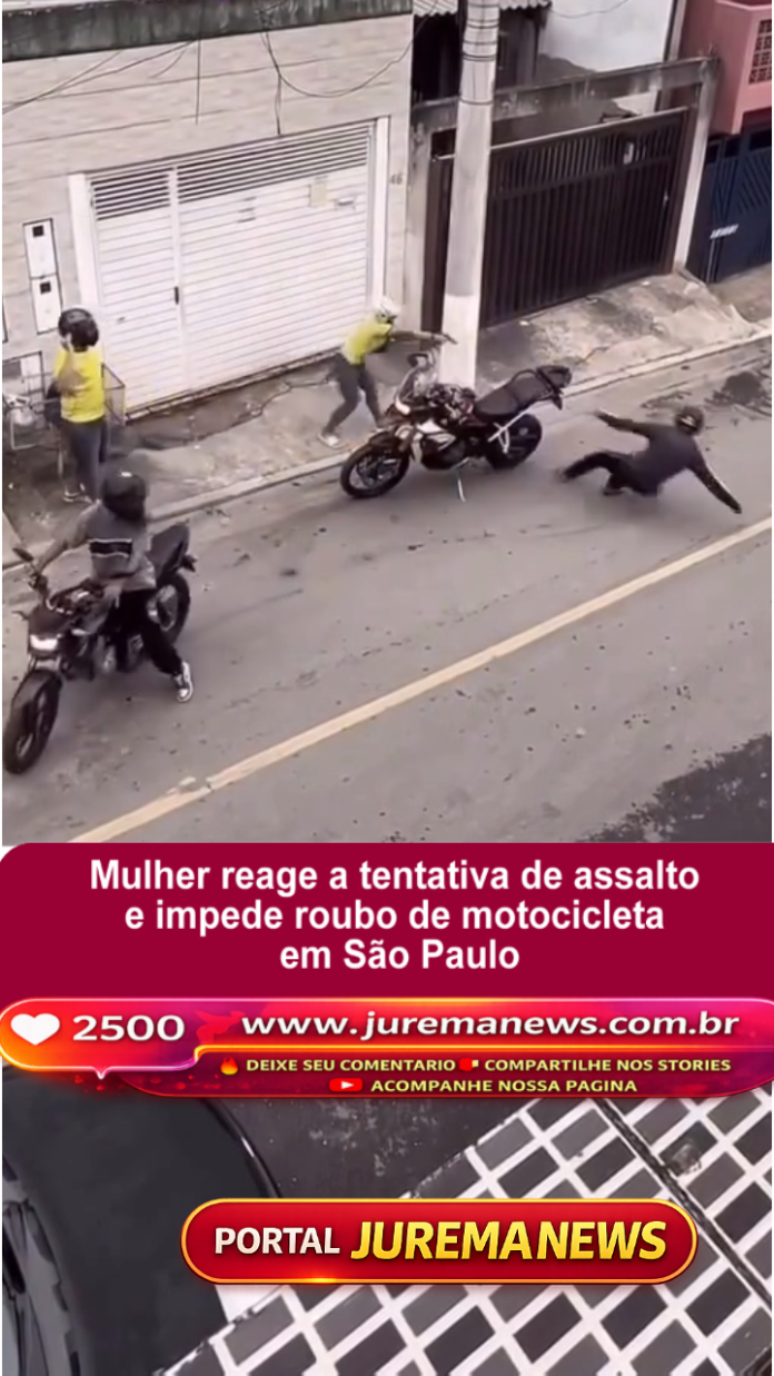 Mulher reage a tentativa de assalto e impede roubo de motocicleta em São Paulo