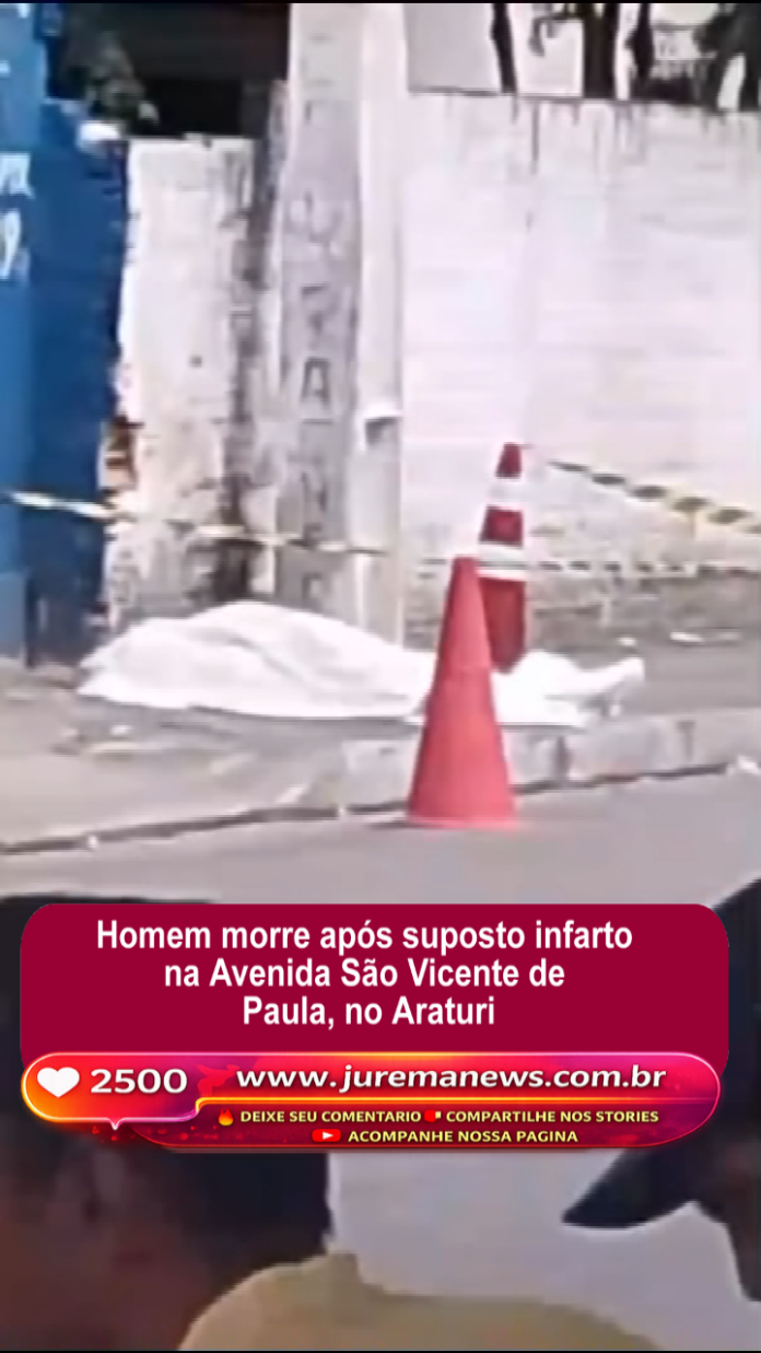 Homem morre após suposto infarto na Avenida São Vicente de Paula, no Araturi