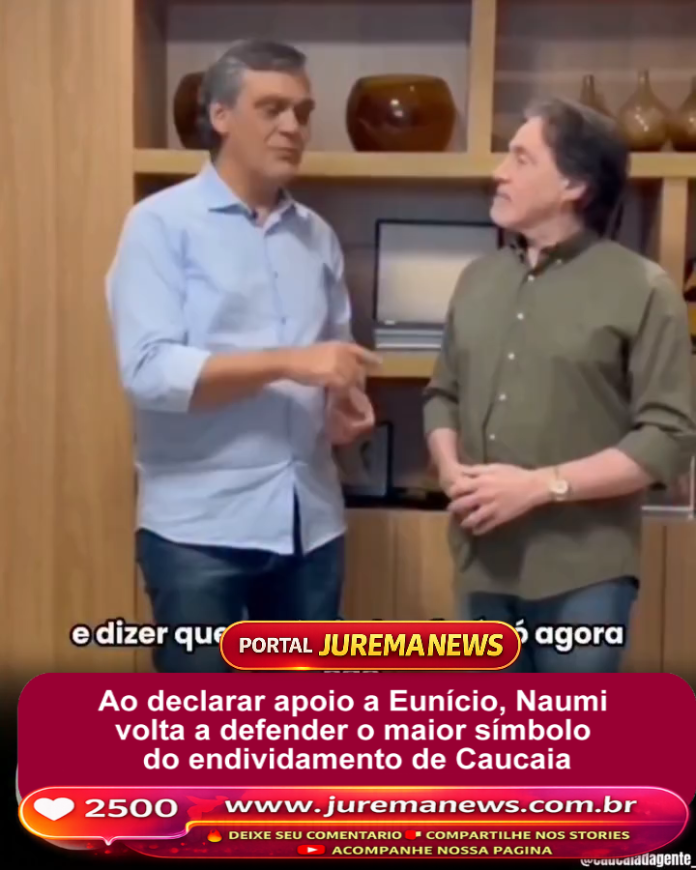 Ao declarar apoio a Eunício, Naumi volta a defender o maior símbolo do endividamento de Caucaia Ao declarar apoio a Eunício, Naumi volta a defender o maior símbolo do endividamento de Caucaia